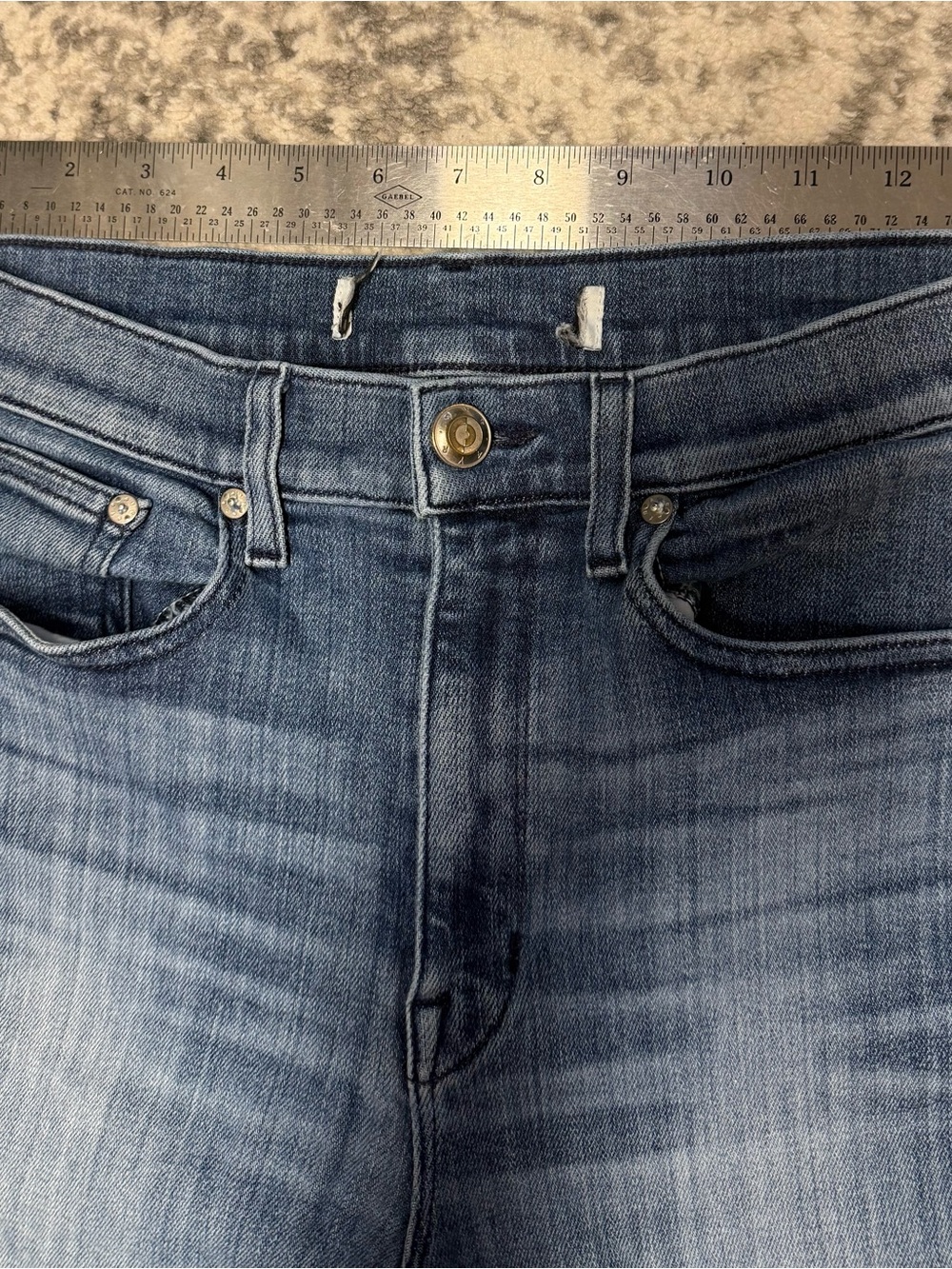 AYR The Bomb Pop Cropped Raw Hem Jeans Women’s 28 Medium Wash High Rise Straight - Picture 5 of 11
